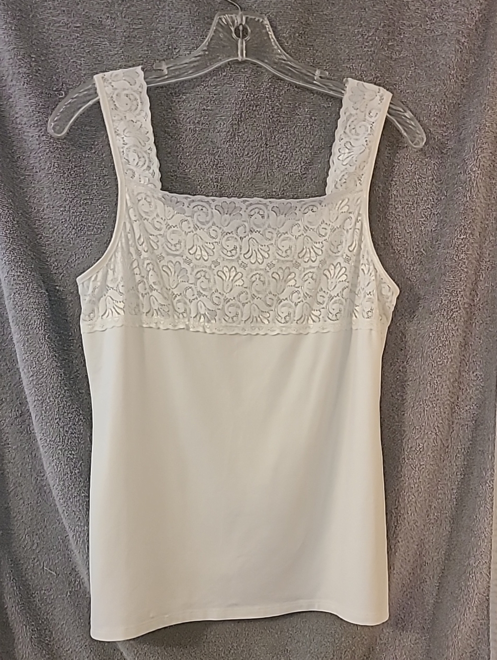 VTG Cato Lace Yoke Layering Camisole Stretch Tank Top Lagenlook Fairycore Boho